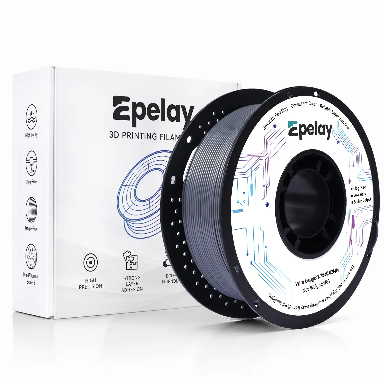 Epelay PETG 3D Printer Filament, 1.75mm, 1kg Black, Tough, Heat Resistant, Low Stringing, Mirror Gloss Smooth Prints, No Clogs, Compatible with FDM 3D Printers tiktokshopbacktoschool