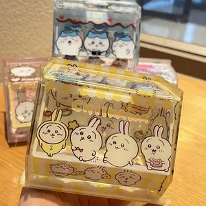 Children's Gift Chiikawa Hachiware Usagi Cute Candy Box Flip Desktop Storage Box Dustproof Ornament