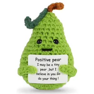 1pc Emotional Support Hand-Crocheted Plush Desktop Decoration Ornaments, Encourage Friends To Be Positive Potatoes With Cards, Mini Cute Office Room Desktop Decoration Ornaments, for Birthdays, Holiday Parties, Graduation Gifts, Collectible Room Decor