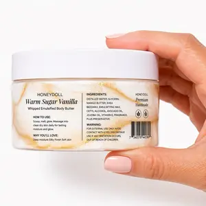 Warm Sugar and Vanilla Emulsified Body Butter - Hydrating and Moisturizing - Body Care - shimmering Body Butter