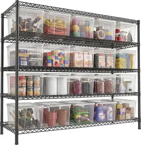 【Retail/warehouse shelving】Raybee 3200LBS Storage Shelves 55.5" W Garage Shelving Heavy Duty 5 Tier Adjustable Wire Shelving Unit Metal Shelving for Garage Pantry Commercial Basement, 55.5" W X 18''D X 71" H
