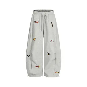 Puppy Baggy Barrel Sweatpants Y2K Streetwear Loose Fit Vintage Joggers Unisex style
