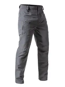Men's Multifunctional Tactical Fitted Work Pants, Durable Outdoor Pants for Hiking, Fishing, Streetwear, Camping, Pure Color