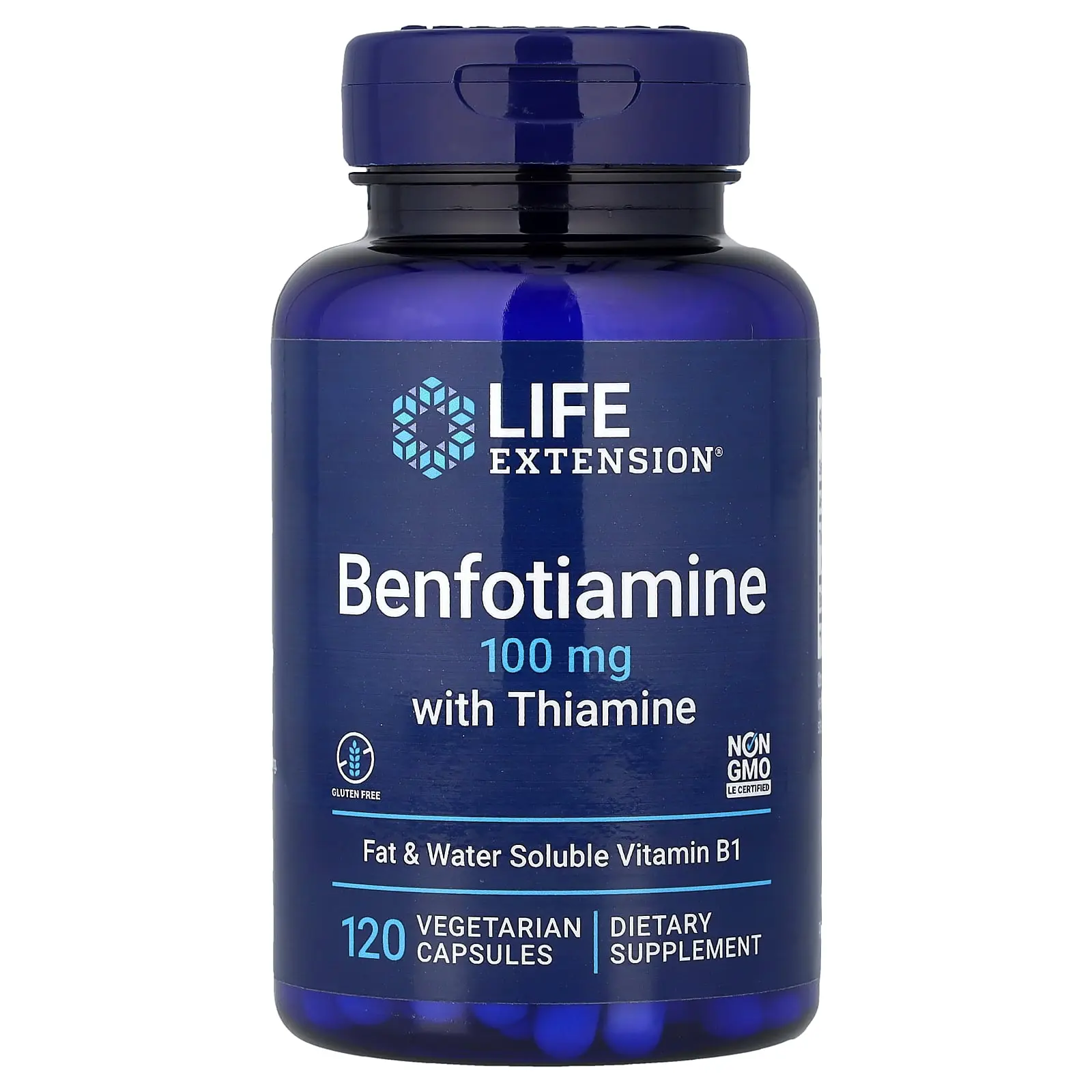 Life Extension Benfotiamine with Thiamine, 100 mg, 120 Vegetarian Capsules Life Extension Benfotiamine with Thiamine, 100 mg, 120 Vegetarian Capsules