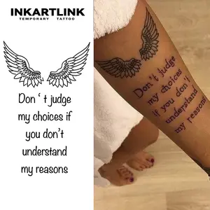 INKARTLINK Tattoo Tech, 2 Sheets Semi-Permanent Temporary Tattoos ,Criticize Cautiously,Adult Art Design,Lasts 1-2 Weeks, Waterproof, Realistic Look, No Adhesive, No Reflection,For Man And Woman,Ideal for Swimming, Party
