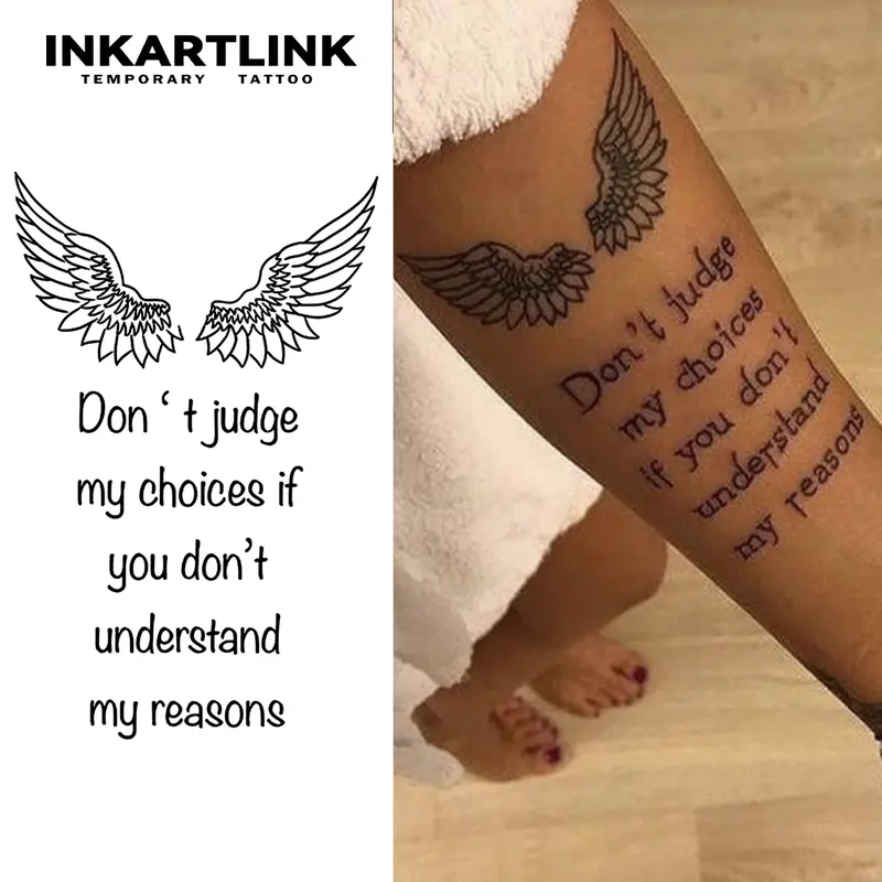 INKARTLINK Tattoo Tech, 2 Sheets Semi-Permanent Temporary Tattoos ,Criticize Cautiously,Adult Art Design,Lasts 1-2 Weeks, Waterproof, Realistic Look, No Adhesive, No Reflection,For Man And Woman,Ideal for Swimming, Party