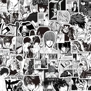 55PCS Anime Death Note Stickers Black White Decals Scrapbook Luggage Laptop Bike Suitcase Car Graffiti Sticker Decoration Toy