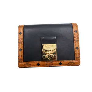 Pre-owned MCM leather Small Leather Goods Visetos Tracy Wallet (ECG00118)