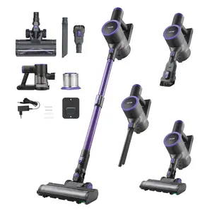 【DealsForYouDays】VEVOR Cordless Vacuum Cleaner, 25KPA Max Powerful Suction, Rechargeable Anti-Tangle Stick Vacuum with Dust Cup, Lightweight Handheld Vac with 35mins Runtime for Home, Carpet, Pet Hair, Hard Floor