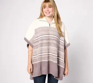 Barefoot Dreams CozyChic Striped Poncho