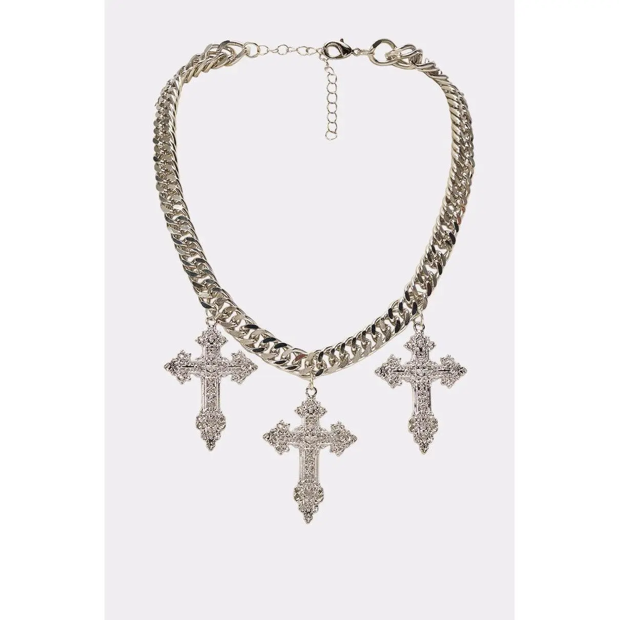 TRIPLE CROSS CHAIN NECKLACE