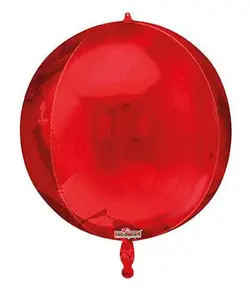 15" Spheres Spherical Round Red Balloons Helium Balloon (1 PACK) #16919