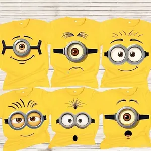 [FREESHIP] Personalised Minions Family Shirt, Funny Minions Shirt, Y2K Streetwear T-Shirt, Unisex Crew Neck, Vintage Hip-Hop Sports Graphic, Casual Cotton Fit, Soft Comfortable Short Sleeve, Teen & Adult