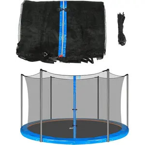 Trampoline  Safety Enclosure Net for 6 Straight Poles Round Frame Trampolines, Breathable and Weather-Resistant Trampoline Net with Adjustable Straps (Net Only)