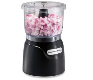 Hamilton Beach Electric Vegetable Chopper & Mini Food Processor, 3-Cup, 350 Watts, for Dicing, Mincing, and Puree, Black (72850)