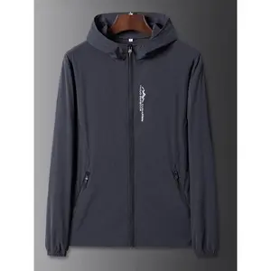 2025 New Cross-Border Men's Summer Breathable Ice Silk Sun Protection Jacket, Fishing Sun Protection Clothing, Hooded Outdoor Coat