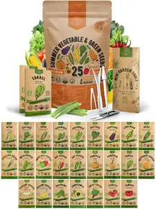 25 Summer Greens & Vegetable Seeds Variety Pack