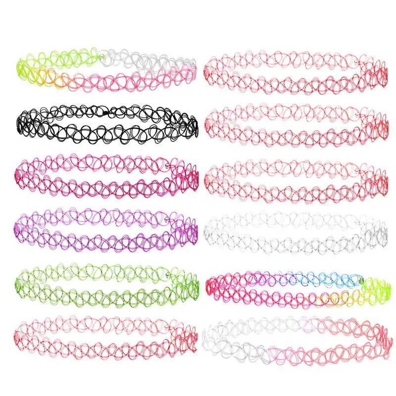 Women's Vintage Stretch Tattoo Choker Fashion Necklace - Elastic Gothic Charm Jewelry, Ideal Wedding Gift