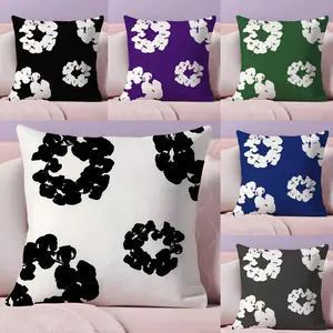 Luxury D-DenimS T-Tears Cushion Cover Soft Short Plush Fabric Double-Sided Print | Organic, Breathable,Sofa Pillow Case,Invisible zipper Mite Removal Durable Materia | Warm Winter Home Child Gift Home Textile