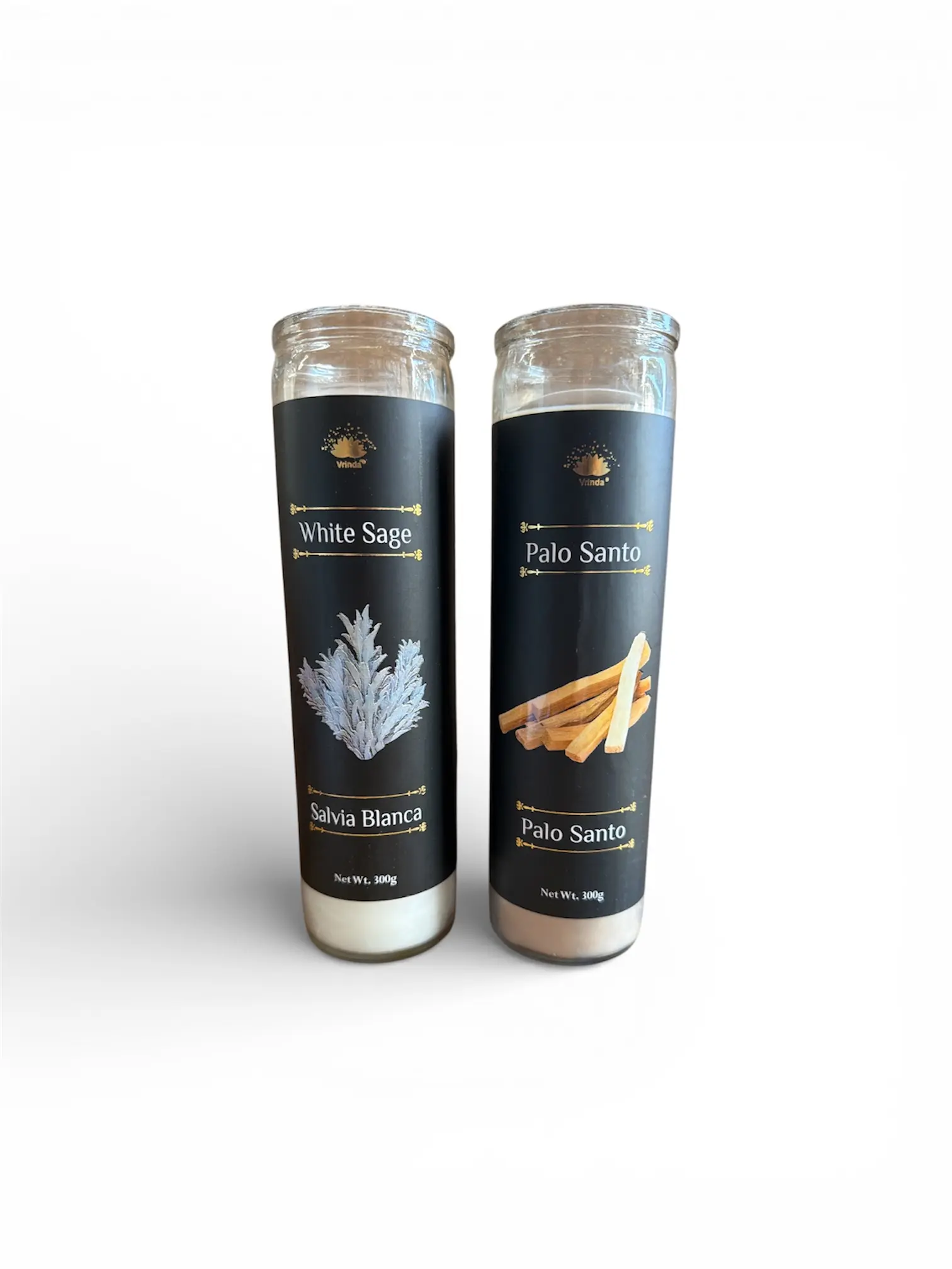 White Sage and Palo Santo Candle Smudge Cleansing Good Energies Santeria Ifa Osha