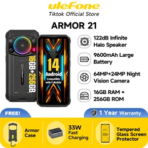 armor 21 Unlocked Rugged Phone Suit,16G+256GB/2TB,122dB Speaker,9600mAh(33W),64MP Main Cam+24MP Night Vision Cam+16 Front Cam,6.58" FHD+ & 120Hz Screen,Dual SIM,MediaTek Helio G99 & IP68 NFC,Fingerprint ID,Android 14 Smartphone