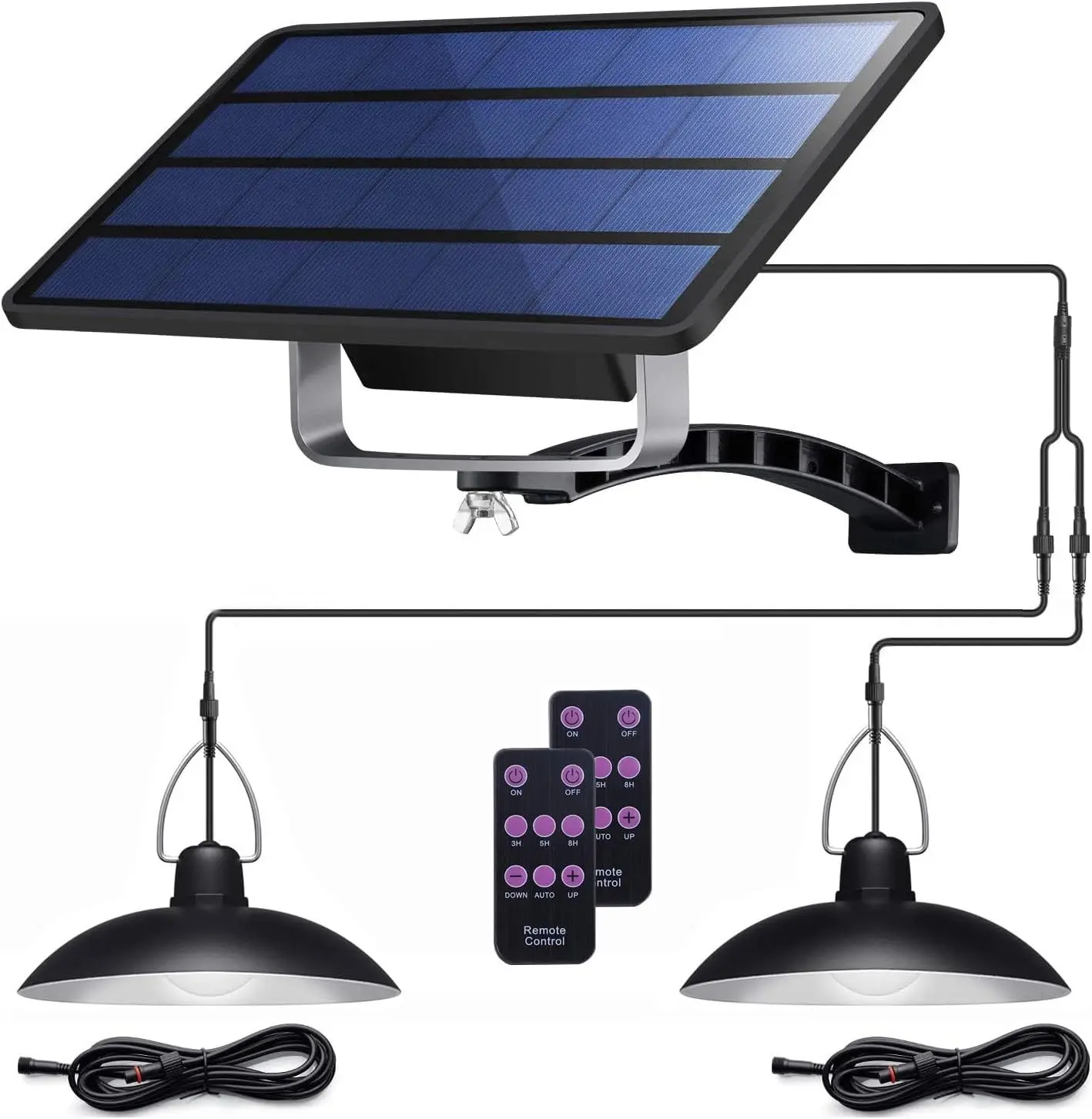 Solar Shed Light Portable Solar Pendant Light Double Lights IP65 Waterproof Glow Solar Powered Motion Sensor Light with Remote Control for Indoor/Outdoor Use Lamp Lighting