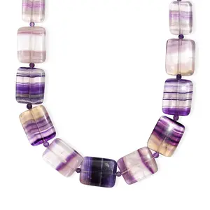 Multi Fluorite and  Amethyst 480.00 ctw Beaded Necklace in 18K Yellow Gold Plated 18 Inches