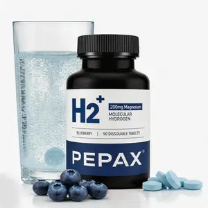 Molecular Hydrogen Water Tablets with 200mg Magnesium, Hydrogen Tablets for Drinking Water, Rich in Antioxidants - Supports Healthy Aging, Cellular Energy & Brain Health (90 Count, Blueberry)