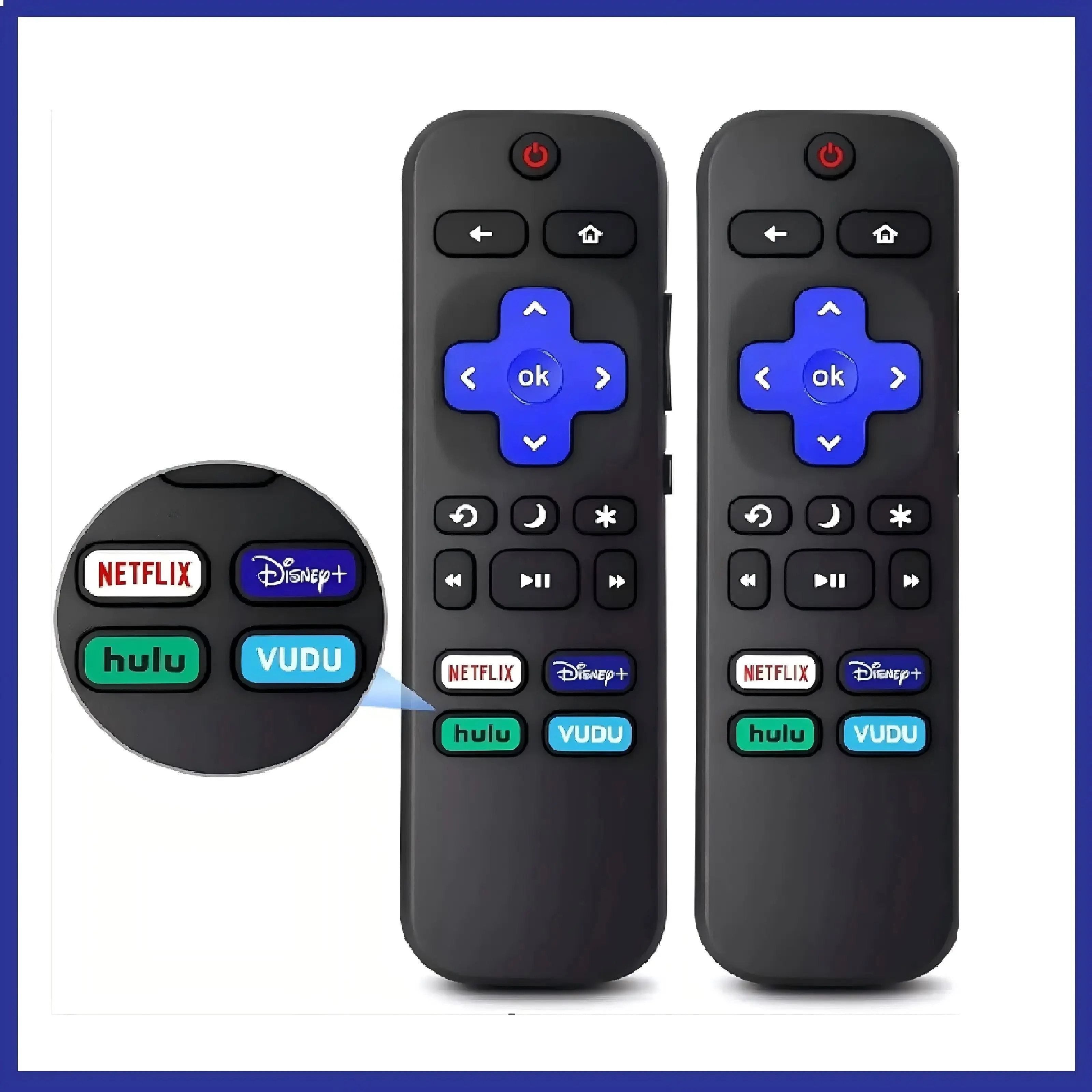 2PACK Universal Replacement Remote Fit for TCL Sanyo Roku TV Element Haier RCA LG Onn Philips Smart TV, No Setup Needed