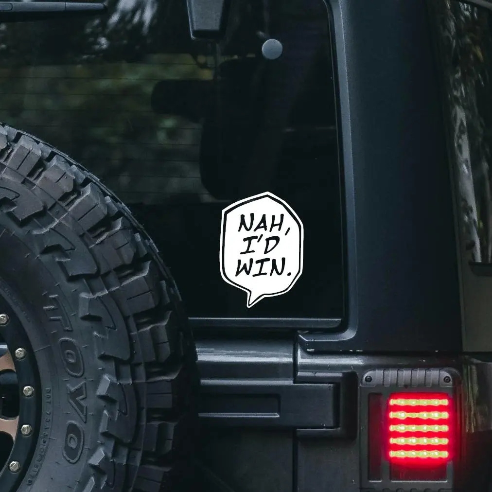 J.E.Products 5in Jujutsu Kaisen Nah, I'd Win. White Vinyl Sticker for Trucks, Cars, laptops, & More.