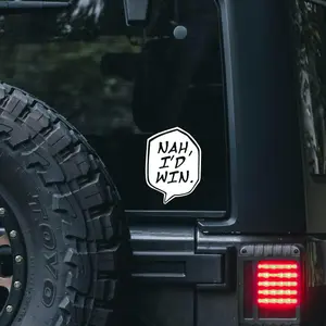 J.E.Products 5in Jujutsu Kaisen Nah, I'd Win. White Vinyl Sticker for Trucks, Cars, laptops, & More.