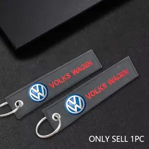 Embroidered Car Styling logo Key Holder Motorcycle Keychain For VW GTI Polo Golf Passat Tiguan Arteon Touareg Taigo Caddy GTD Accessories, Durable