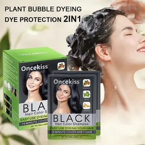 Oncekiss Bubble Hair Dye Gel, Plant-Based Gentle Formula, 15-Minute Quick Dye, Nourishing Ingredients, Long-Lasting Color, Easy Home Use