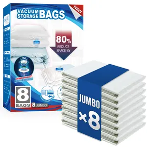 TAILI 8 Pack Vacuum Storage Bags for Comforter and Blankets, Jumbo Vacuum Seal Bags for Bedding 40x31 Inch, Space Saver Bags for Clothes, Pillows, Saving More Closet Space