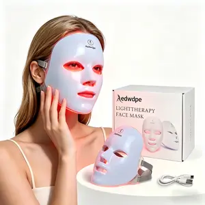 Edwdpe 7-Color LED Beauty Mask for Women USB Rechargeable with Touch Screen Portable Multi-Functional Ideal Valentine's Day Gift for Girlfriend & Female Friends Facial Skincare Tool