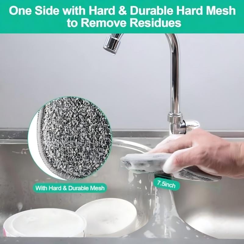 5 Pcs Multi Purpose Scrub Sponges Non Scratch Microfiber Sponge Cleaning Dish Scrubber Reusable Dish Sponges for Washing Dishes Along with Heavy Duty Scouring Power,Items for Christmas Gatherings