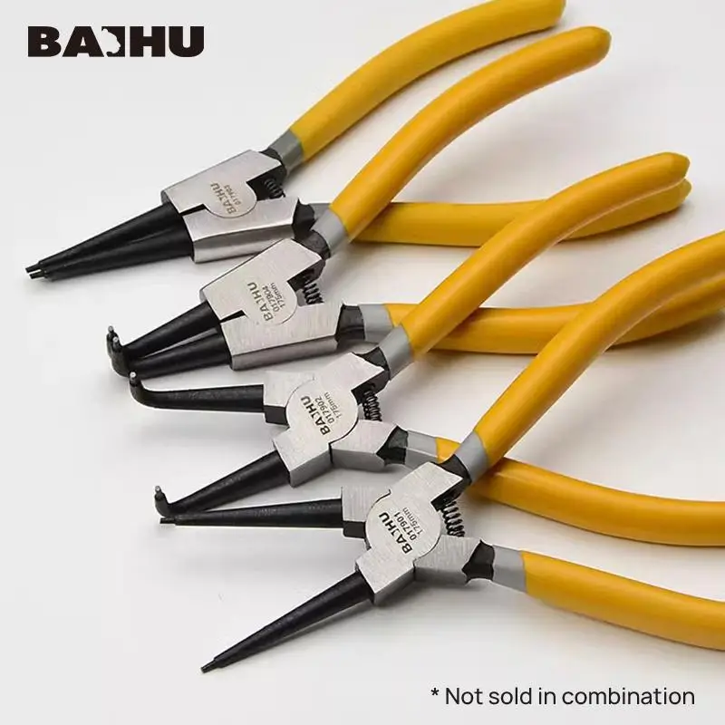 7 Inch Circlip Pliers, 1 Count Multifunctional Retaining Ring Pliers, Snap Ring Pliers with Inside and Outside Brace, Professional Spring Pliers, Hand