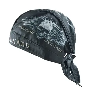 Motorcycle Skull Cap Beanie Hip Hop Dance Skull Print Bandana Hat Liner Head Wrap Adjusted Pirate Scarf