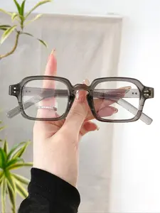 Vintage Square Frame Eyeglasses, Anti-blue Light Eyeglasses for Women & Men, Fashion Eyeglasses for Work, Daily Clothing Decor, Perfect for Student Daily Use, Stylish Square Frames