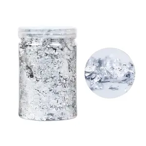 Silver Foil Flakes for Nail Art - Easy Application