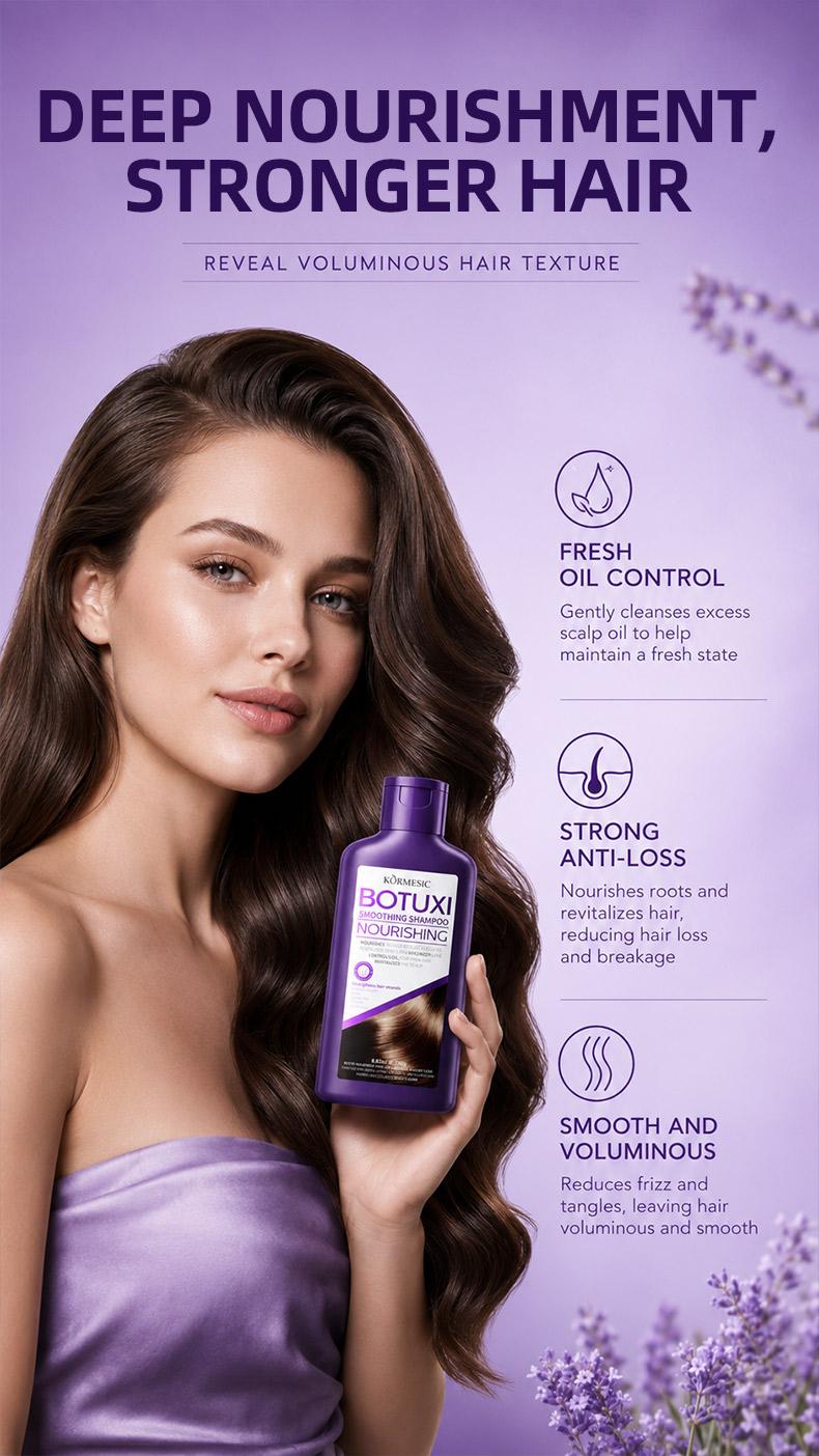 [NEW] KORMESIC Botuxi Smoothing Nourishing Shampoo | Biotin & Collagen Anti Hair Loss Shampoo with Multi Herbal Extracts, Oil Control, Volumizing Smooth Frizzy Hair for Men Women