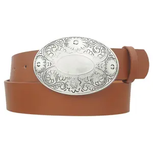 Faded Bloom Oval Buckle Belt