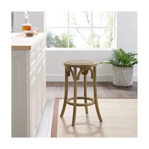 Linon Home Irving 24" Backless Counter Stool W/Rattan Seat