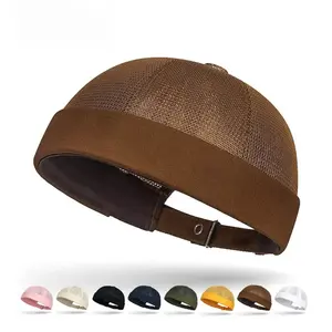 New Summer Brimless Skullcap - Adjustable, Breathable Mesh Hat for Men & Women - Hip-Hop, Urban-Chic, and Traditional Tang-Style Design