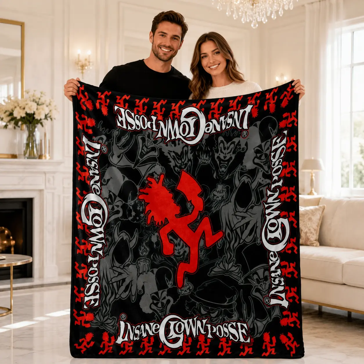 Insane Clown Posse Band Super Soft Plush Throw Blanket, Machinewash Easy Flannel Cover for Students, Sofa Bed & Outdoor Use