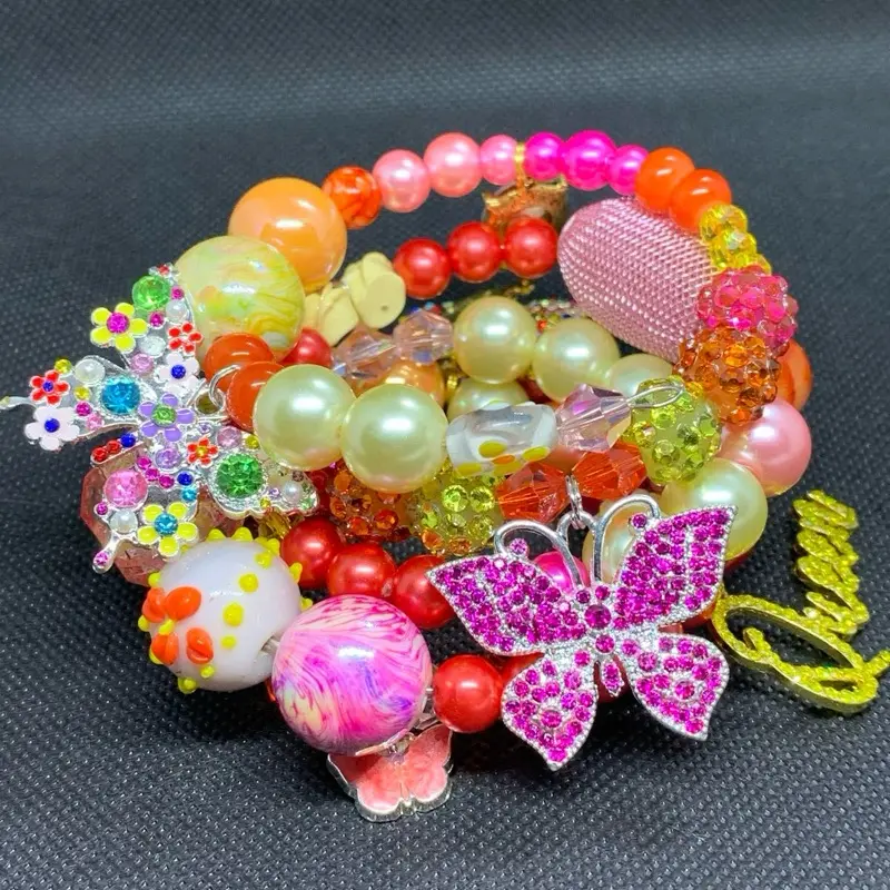 Custom Jewelry and Waistbeads with Colorful Beads, Semi-Precious stones, Crystals, and Charms