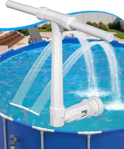 2026 Height Upgrade Pool Fountain - Dual Spray High-Pressure Adjustable Waterfall Sprinkler Cooler for Above-Ground & Inground, 360° Cooling Jet & Relaxation Features,White