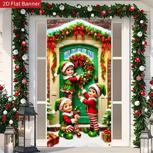Deck the Halls with Our Christmas Curtain Spreading Joy and Warmth Banner Decoration Gift Hand Door Peach Ornaments Hanging christmas decor Aesthetic Wall Hanging Tapestry stylish home accessory virgen de guadalupe decoración