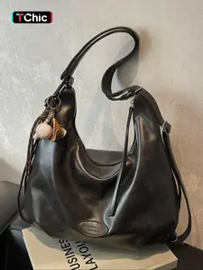 Vintage Casual Fashion Shoulder Travel Backpack, Large Capacity Wrinkle Crossbody Bag, Perfect for College Students & Commuters, Casual Trendy Bag