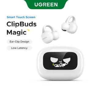 【LIVE ONLY】UGREEN S6 Magic Clip-on Design Wireless Earphones, Built-in Mic High-quality Sound Earbuds, with LCD Screen Display, 30H Long Playtime Touch Headphones-TikTokShopBlackFriday ,TikTokShopHolidayHaul